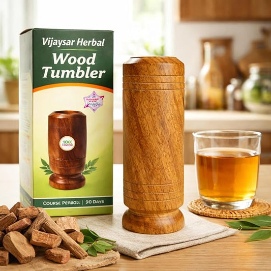 Ayurvedic Vijaysar Wooden Glass 🌿 – Natural Sugar Balance Tumbler 🩺✨