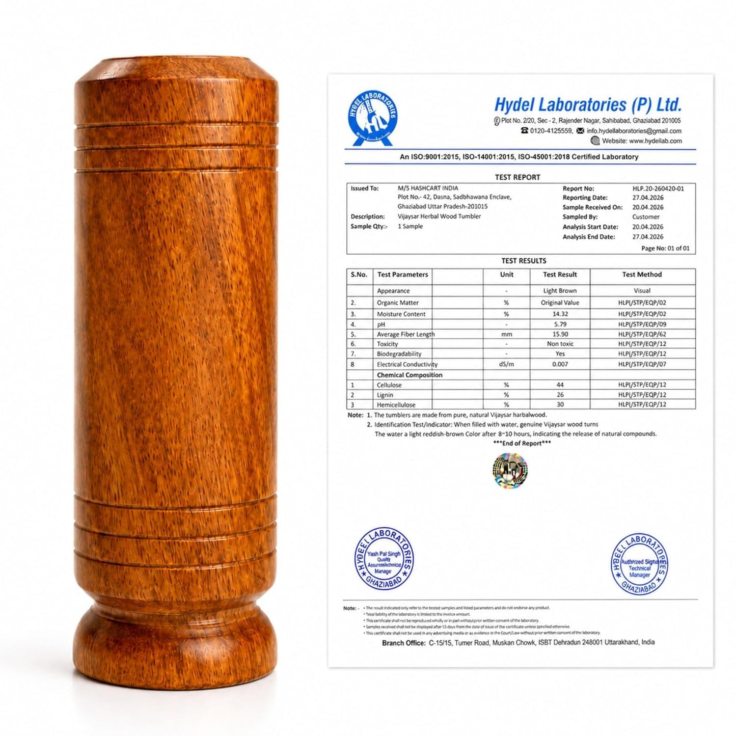 Ayurvedic Vijaysar Wooden Glass 🌿 – Natural Sugar Balance Tumbler 🩺✨
