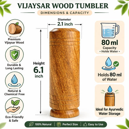 Ayurvedic Vijaysar Wooden Glass 🌿 – Natural Sugar Balance Tumbler 🩺✨