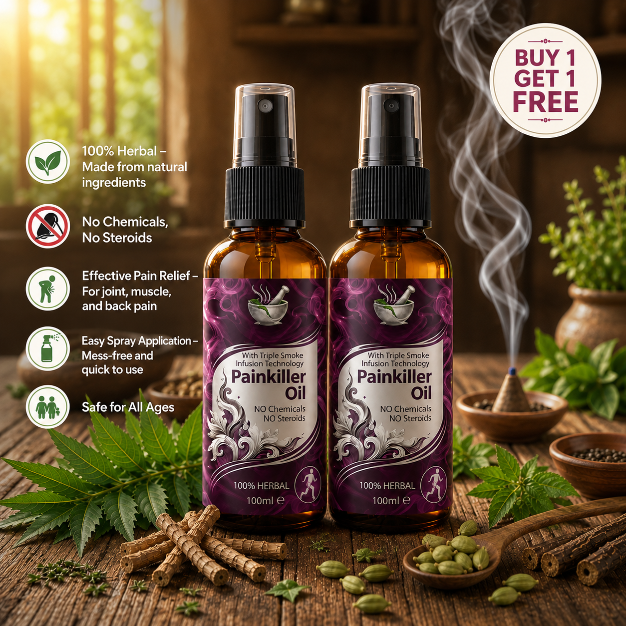 🔥 SmokePain Oil 🌿 — Buy 1 Get 1 FREE! 🎁